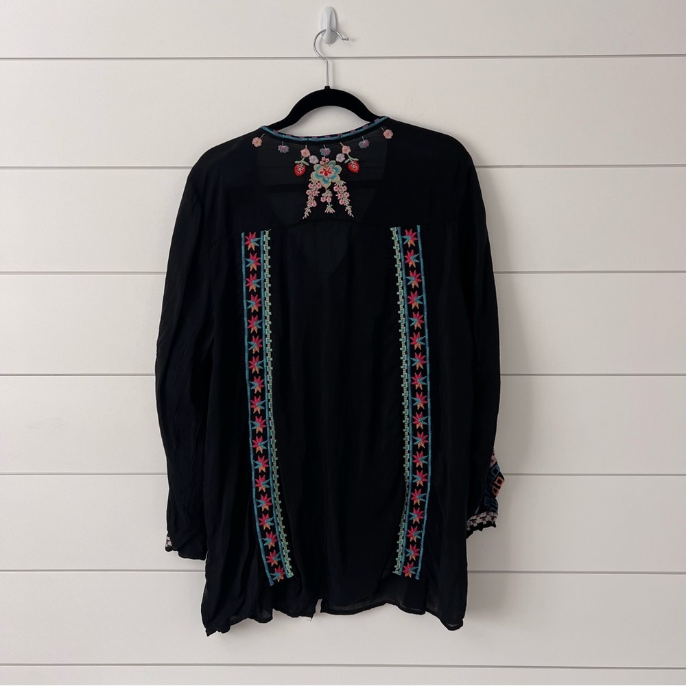 Johnny Was Alaura Black Embroidered Tunic Blouse - Picture 3 of 11